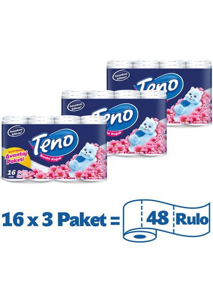 Avantaj Paket Parfümlü Tuvalet Kağıdı 48 Rulo (16 Rulo x 3 Paket)