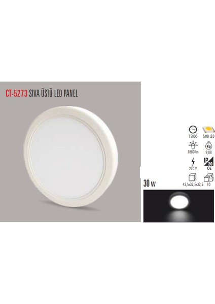 CT-5273 30W S.Ü LED ARMATÜR YUV. (BEYAZ)CATA fiyatları