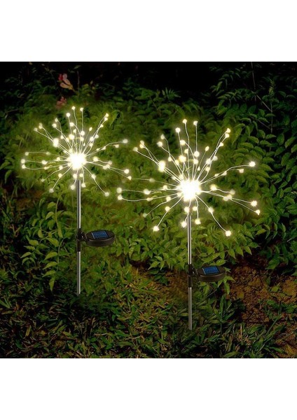 2'li Solar Güneş Enerjili Bahçe Karahindiba 120 LED Aydınlatma