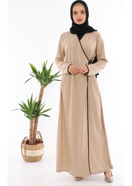 Yandan Bağlamalı Namaz Elbisesi Vizon