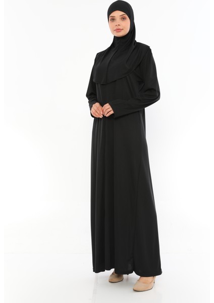 Fermuarlı Tek Parça Namaz Elbisesi Siyah modelleri