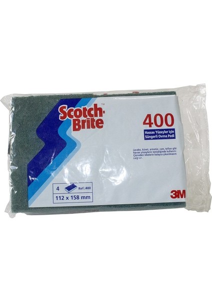 Scotch Brite 400 Mavi Orta Hassas Süngerli Ovma Pedi 4'lü x 8 Paket fiyatları