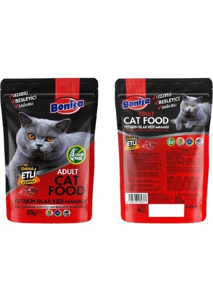 Dana Etli Yetişkin Islak Kedi Maması 85 gr x 6 adet