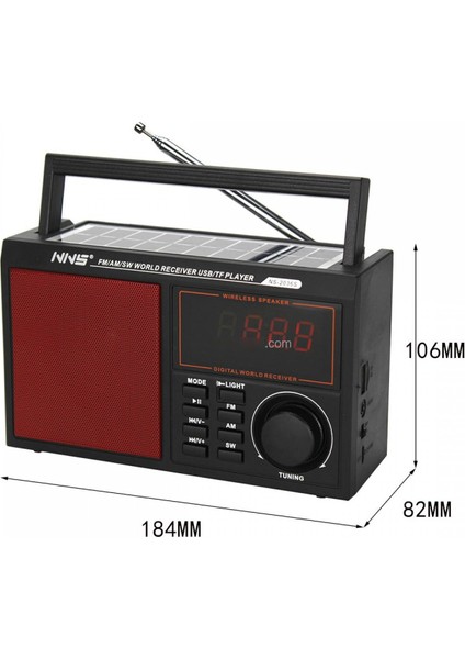 NS-2036S Solar Bluetooth Radyo Güneş Enerjili Gece Lambalı 19 cm