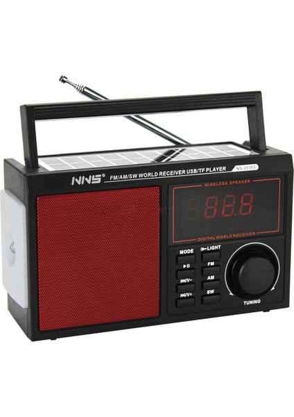 NS-2036S Solar Bluetooth Radyo Güneş Enerjili Gece Lambalı 19 cm