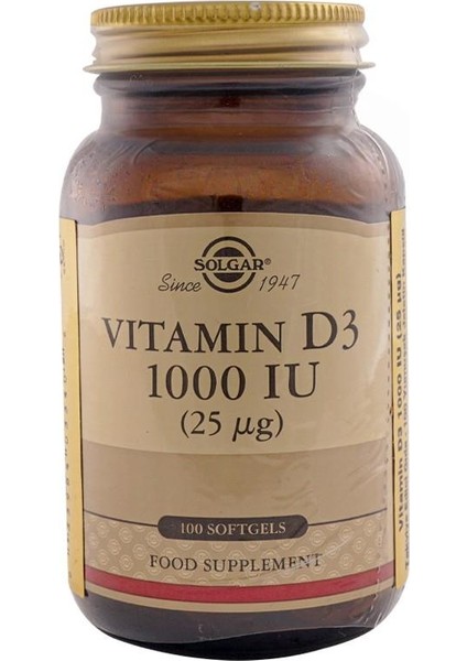 Vitamin D3 1000 Iu 100 Kapsül + Solgar Coenzyme Q-10 100 Mg 60 Kapsül