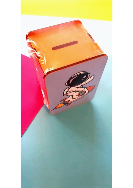 Ahşap Desenli Kumbara