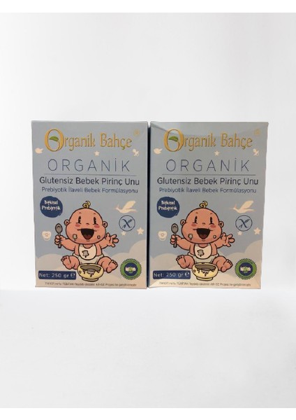 Organik Bahçe Organik Glutensiz Bebek Pirinç Unu -250GR X2