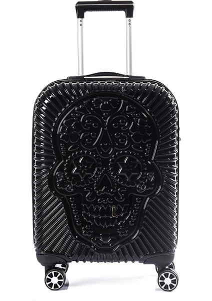 5186 Parlak Polıkarbon Orta Boy Valiz Siyah Renk