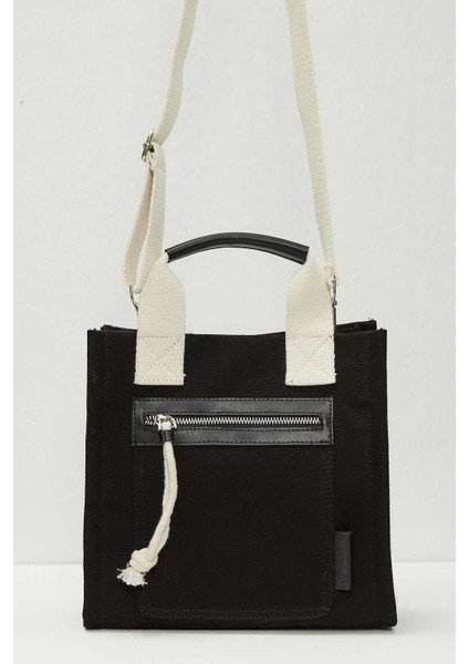 Deri Detaylı Tote Bag Siyah modelleri