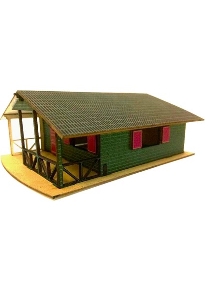 Maket Verandalı Dağ Evi 1:100 - Yeşil