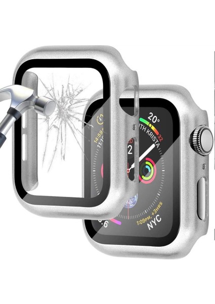 Apple Watch Uyumlu Akıllı Saat Full Kasa Ekran Koruyucu 38 mm Gümüş fiyatları