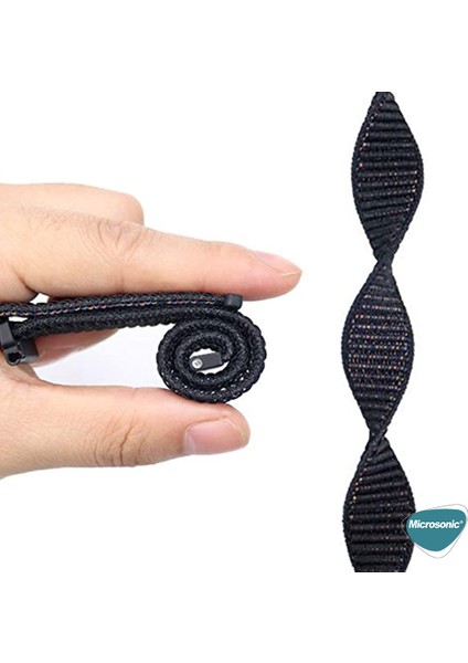 Garmin Vivoactive 3 Hasırlı Kordon Woven Sport Loop Siyah