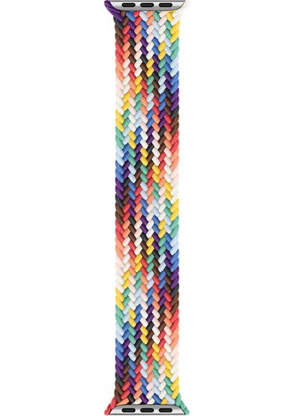 Apple Watch Uyumlu Series 3 38MM Kordon, (Small Size, 127MM) Braided Solo Loop Band Pride Edition