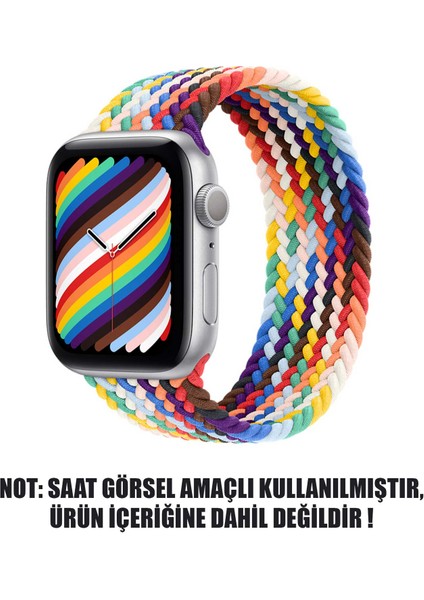 Apple Watch Uyumlu Series 3 38MM Kordon, (Small Size, 127MM) Braided Solo Loop Band Pride Edition