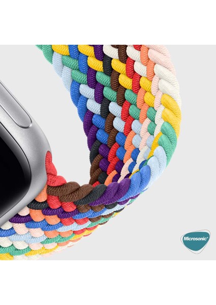 Apple Watch Uyumlu Series 3 38MM Kordon, (Small Size, 127MM) Braided Solo Loop Band Pride Edition
