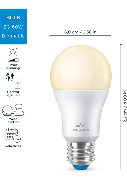 60W Sarı Ambiyans E27 Akıllı Ampul (A60)