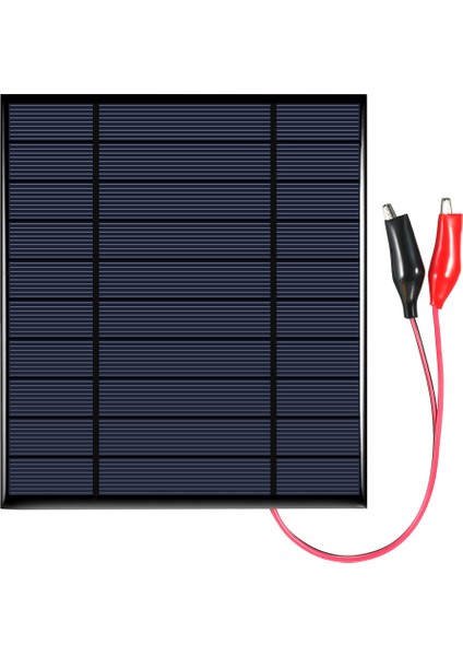 2.5W 5V Polikristal Silikon Güneş Paneli - Siyah (Yurt Dışından)