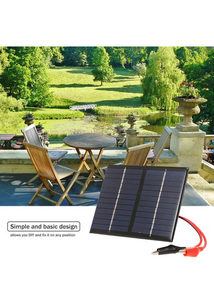 1.5 W / 12 V Solar Şarj İçin Timsah Klip Kompakt Polikristal (Yurt Dışından)