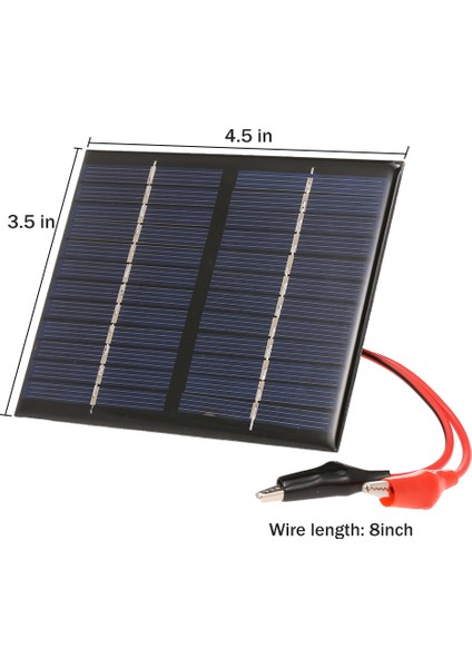 1.5 W / 12 V Solar Şarj İçin Timsah Klip Kompakt Polikristal (Yurt Dışından)