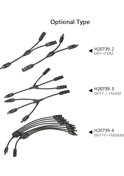 1 Çift Y Şube Konektörü Güneş Paneli Adaptör Kablosu Tip 3 (Yurt Dışından)