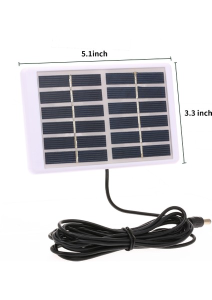 Solar Şarj Cihazı 1.2W / 6V 5521 Dc Çıkışlı 3m Kablo (Yurt Dışından)