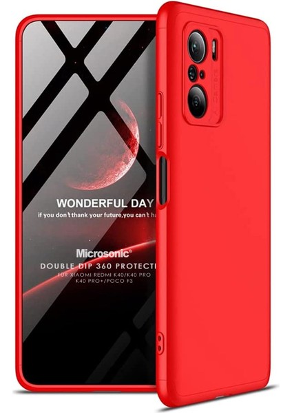 Xiaomi Mi 11I Kılıf Double Dip 360 Protective Kırmızı