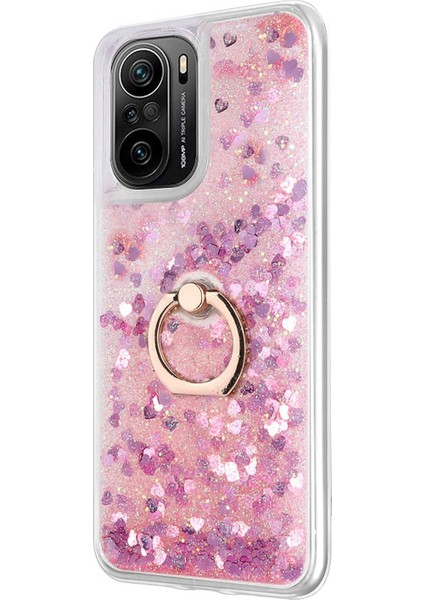 Xiaomi Mi 11I Kılıf Glitter Liquid Holder Pembe