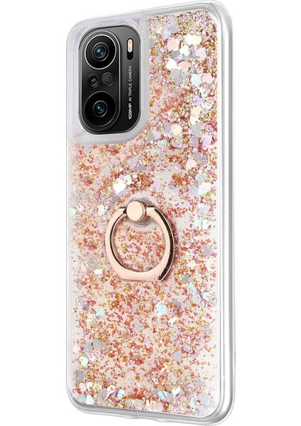 Xiaomi Mi 11I Kılıf Glitter Liquid Holder Gold