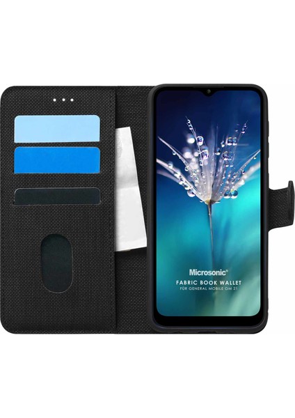General Mobile Gm 21 Kılıf Fabric Book Wallet Siyah fiyatları