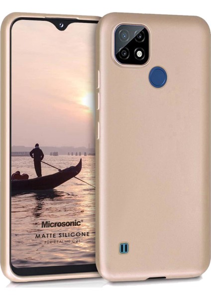 Matte Silicone Realme C21 Kılıf Gold fiyatları
