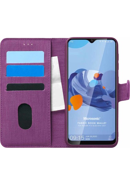 Reeder P13 Blue Max 2021 Kılıf Fabric Book Wallet Mor fiyatları