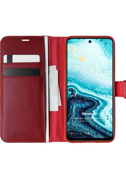 General Mobile Gm 21 Plus Kılıf Delux Leather Wallet Kırmızı fiyatları