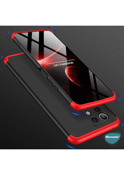 Xiaomi Mi 11 Lite Kılıf Double Dip 360 Protective Kırmızı