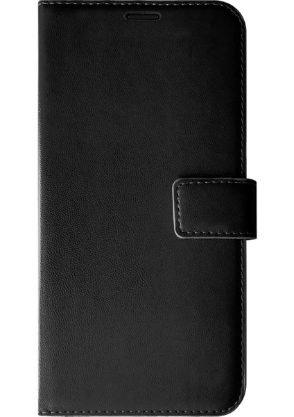 Realme C21 Kılıf Delux Leather Wallet Siyah