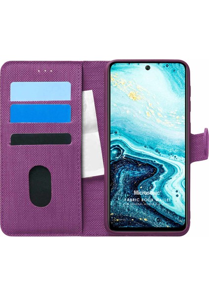 General Mobile Gm 21 Pro Kılıf Fabric Book Wallet Mor fiyatları