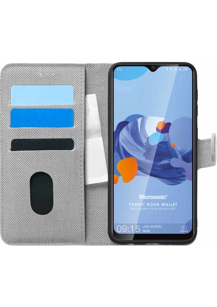 Reeder P13 Blue Max 2021 Kılıf Fabric Book Wallet Gri fiyatları