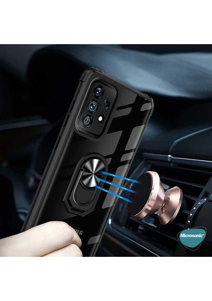 Samsung Galaxy A32 4g Kılıf Grande Clear Ring Holder Kırmızı