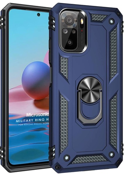 Xiaomi Redmi Note 10S Kılıf Military Ring Holder Lacivert fiyatları