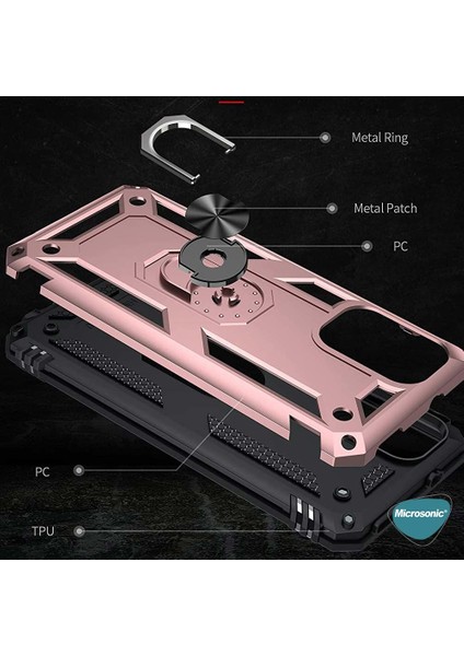 Xiaomi Redmi Note 10S Kılıf Military Ring Holder Lacivert indirimleri