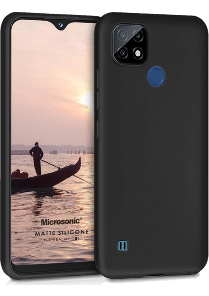 Matte Silicone Realme C21 Kılıf Siyah