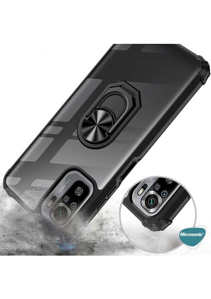 Xiaomi Redmi Note 10 Kılıf Grande Clear Ring Holder Kırmızı fırsatları