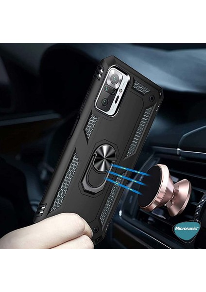 Xiaomi Redmi Note 10 Pro Kılıf Military Ring Holder Rose Gold fırsatları