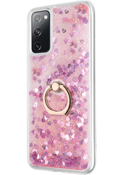 Samsung Galaxy S20 Fe Kılıf Glitter Liquid Holder Pembe