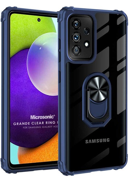 Samsung Galaxy A32 4g Kılıf Grande Clear Ring Holder Lacivert