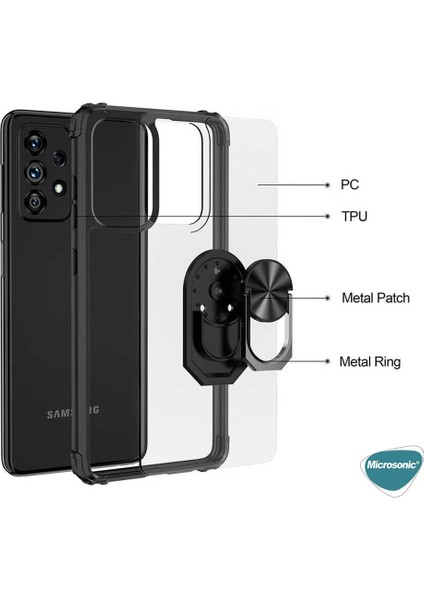 Samsung Galaxy A32 4g Kılıf Grande Clear Ring Holder Lacivert