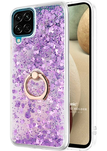 Samsung Galaxy A12 Kılıf Glitter Liquid Holder Mor fiyatları