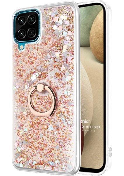 Samsung Galaxy A12 Kılıf Glitter Liquid Holder Gold fiyatları