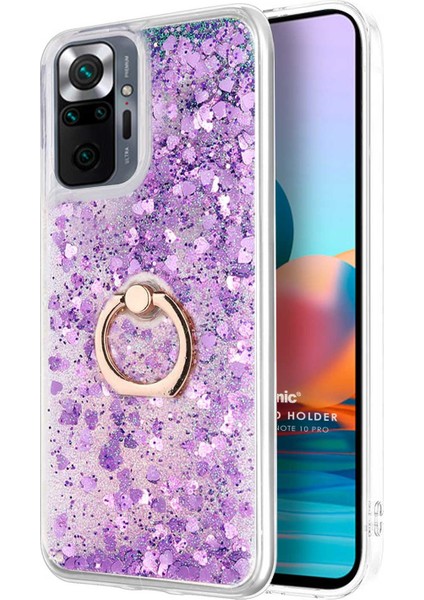 Xiaomi Redmi Note 10 Pro Kılıf Glitter Liquid Holder Mor fiyatları