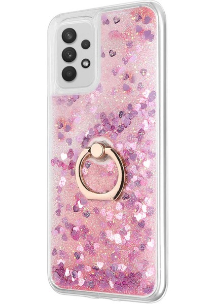 Samsung Galaxy A72 Kılıf Glitter Liquid Holder Pembe